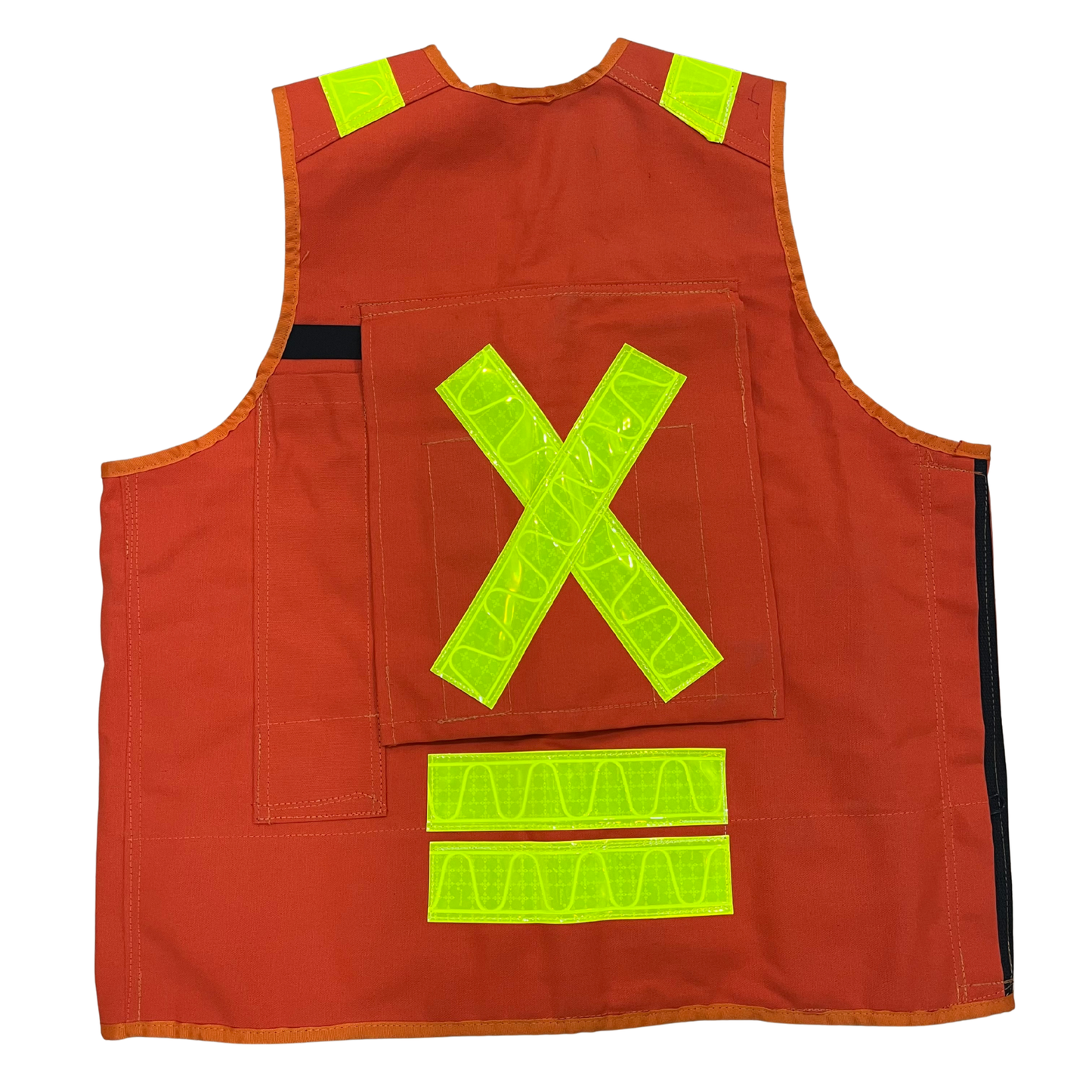 Deluxe 14 Pocket Cruiser Vest - Orange Cotton with Reflective Striping - Unisex